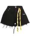 OFF-WHITE OFF-WHITE TWISTED SCARF DETAILED DENIM SHORTS - 黑色
