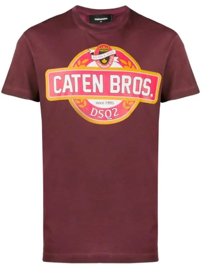 Dsquared2 Caten Bros T-shirt In Red