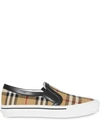 BURBERRY VINTAGE CHECK AND LEATHER SLIP