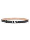 Ferragamo New Gancini Strass Leather Belt In Black