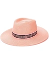 MAISON MICHEL Pink Straw charles hat,1020069002