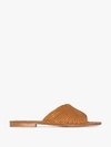 Carrie Forbes Salon Raffia Flat Sandals In Brown