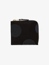 Comme Des Garçons Black Polka Dot Half-zip Leather Wallet In Black
