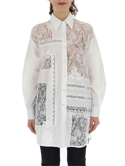 Golden Goose Deluxe Brand Floral Lace Oversized Shirt In White