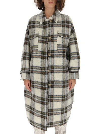 Isabel Marant Étoile Gabrion Checkered Single Breasted Coat In Multi