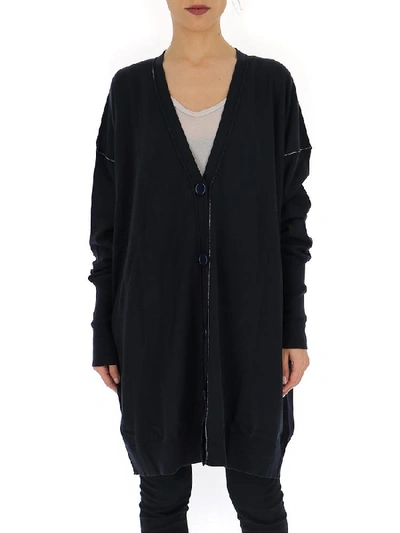 Mm6 Maison Margiela Oversize Knitted Cardigan In Navy