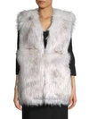 LA FIORENTINA V-NECK FAUX FUR waistcoat,0400011244985