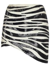 SAINT LAURENT SAINT LAURENT ZEBRA PRINT ASYMMETRICAL SKIRT