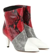 ISABEL MARANT LATTS SNAKE-EFFECT ANKLE BOOTS,P00398272