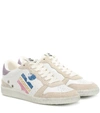 ISABEL MARANT BULIAN LEATHER AND SUEDE SNEAKERS,P00398925