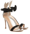 GIANVITO ROSSI LEATHER AND SATIN SANDALS,P00411359