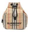 BURBERRY PHOEBE CHECK DRAWSTRING POUCH,P00394700