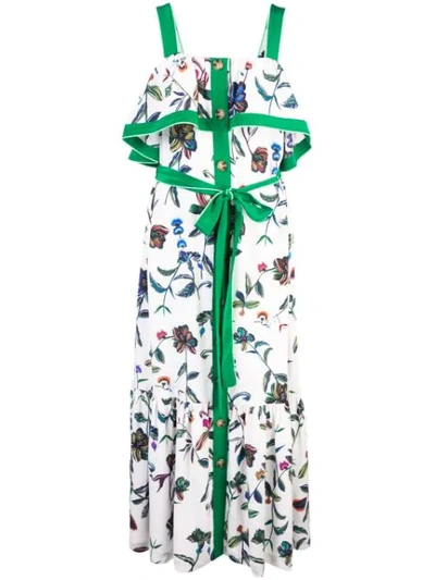 Derek Lam 10 Crosby Botanical Print Maxi Dress In Green