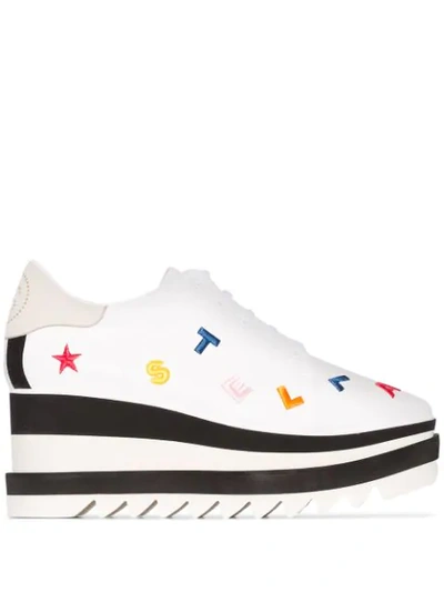 Stella Mccartney Elyse Embroidered Flatform Trainers In Multicolor