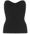 Khaite Lucie Strapless Ribbed-knit Top In Black