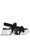 RICK OWENS RICK OWENS LARRY TRACTOR HIKING SANDALS - 黑色