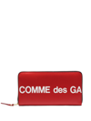 Comme Des Garçons Logo Printed Wallet In Red