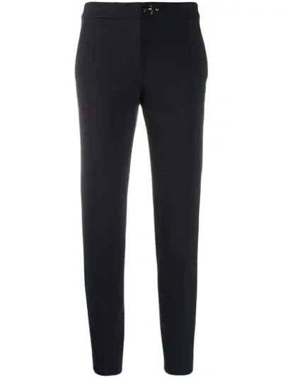 Fay Cropped Slim Trousers In Blue