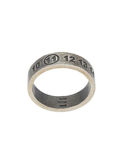 Maison Margiela Logo Engraved Ring In 961 Silver