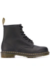 Dr. Martens' 1460 Combat Boots In Black Leather In Black
