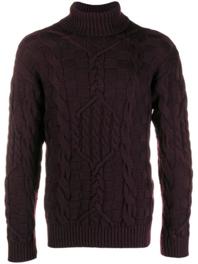 Etro Roll-neck Fitted Jumper In Purple