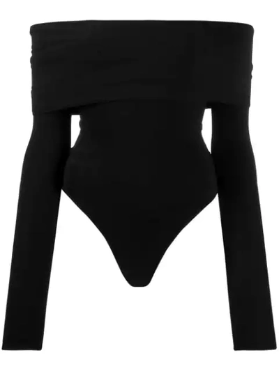 Alexandre Vauthier Fitted Off-the-shoulder Bodysuit Black