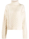 ALANUI ALANUI CABLE KNIT JUMPER - 白色