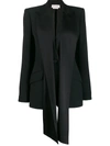 Alexander Mcqueen Asymmetric-drape Double-breasted Jacket In Black