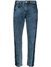 Philipp Plein Logo Panelled Straight-leg Jeans In Blue