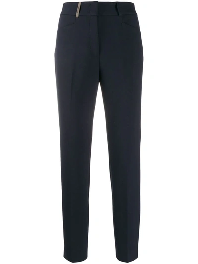 Peserico Tailored Cropped Trousers In 861 Blue