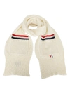 THOM BROWNE THOM BROWNE STRIPED TRIM POCKET DETAIL SCARF