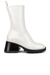 Chloé Women's Betty Block-heel Platform Rain Boots In White