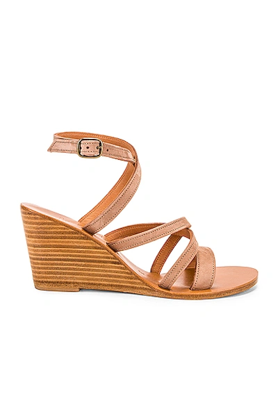 Kjacques K Jacques Chloe Wedge In Neutral In Nubuk Piedra