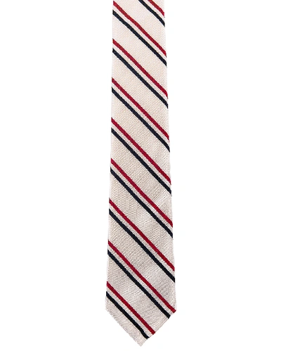 Thom Browne Classic Tricolor Stripe Necktie In Stripes,white In Red & White & Blue