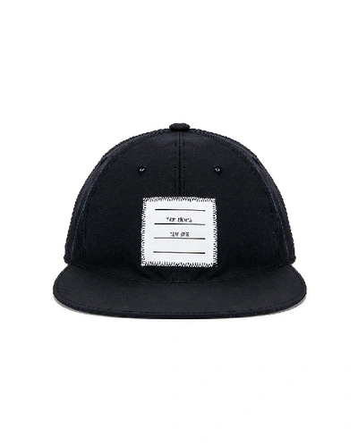 Thom Browne Id Label Baseball Cap In Navy