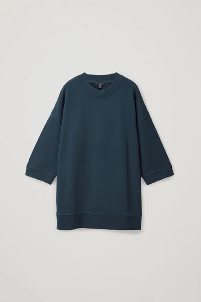 Cos Organic Cotton Jumper In Blue