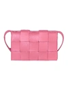 BOTTEGA VENETA BOTTEGA VENETA SMALL WOVEN CASSETTE BAG IN ROSA & SILVER,BOTT-WY183