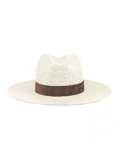 Janessa Leone Packable Marcell Short Brimmed Fedora In White