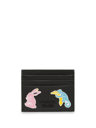 Prada Appliqué Detail Cardholder - Schwarz In Black