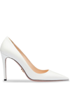 Prada Pointed Toe Pumps In White