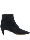 Isabel Marant Derst Suede Ankle Boots In Faded Black