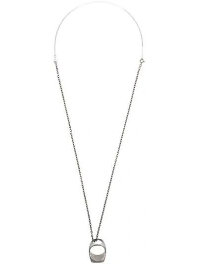 Maison Margiela Ring Pendant Chain Necklace In Silver