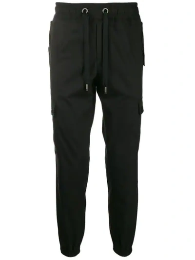 Dolce & Gabbana Stripe Detail Cargo Trousers In Black