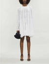 Merlette Soliman Long-sleeved Cotton-poplin Mini Dress In White