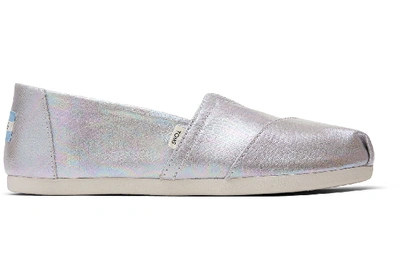 Toms Drizzle Grey Metallic Canvas Women's Classics Ft. Ortholite Slip-on Shoes