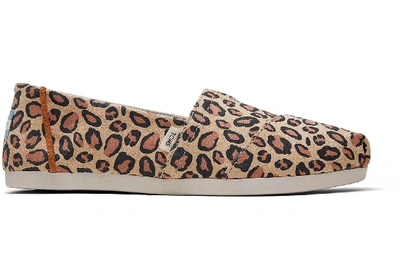 Toms Desert Tan Leopard Printed Microfiber Women's Classics Ft. Ortholite Slip-on Shoes