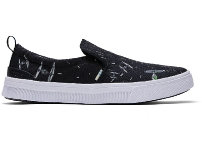 Toms Black Star Wars Space Print Women's Trvl Lite Slip-on Shoes