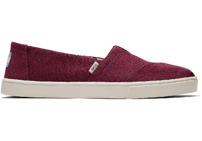 Toms Schuhe Burgunderrote Canvas Cupsole Alpargatas Für Damen - Grösse 36.5