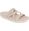Jslides Tess Strappy Slide Sandal In Pink Nubuck Leather