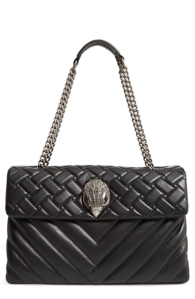 Kurt Geiger London Extra Extra Large Kensington Leather Shoulder Bag In Black